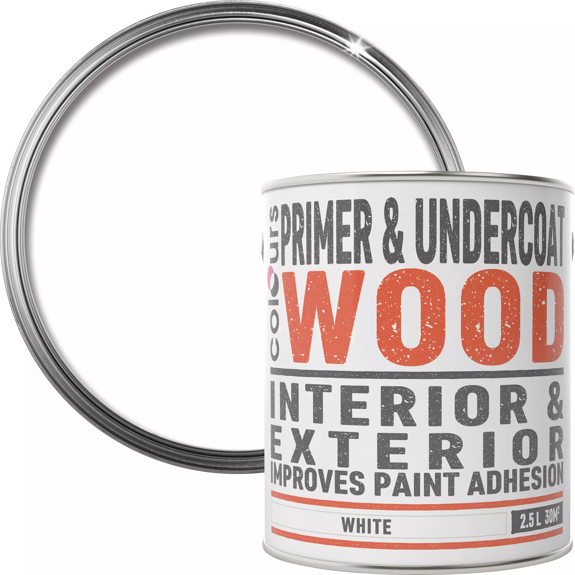 Colours Wood White Wood Primer & Undercoat, 2.5L 3 Colours Wood White Wood Primer & Undercoat, 2.5L