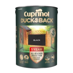 Cuprinol 5 Year Ducksback Black Matt Fence & Shed Treatment, 5L -Garden - Landscaping Store cuprinol 5 year ducksback black matt fence shed treatment 5l5010212619360 04c bq