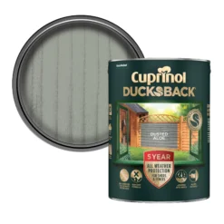 Cuprinol Ducksback Dusted Aloe Matt Arbours, Fencing, Gates, Sheds & Summerhouses Treatment, 5L