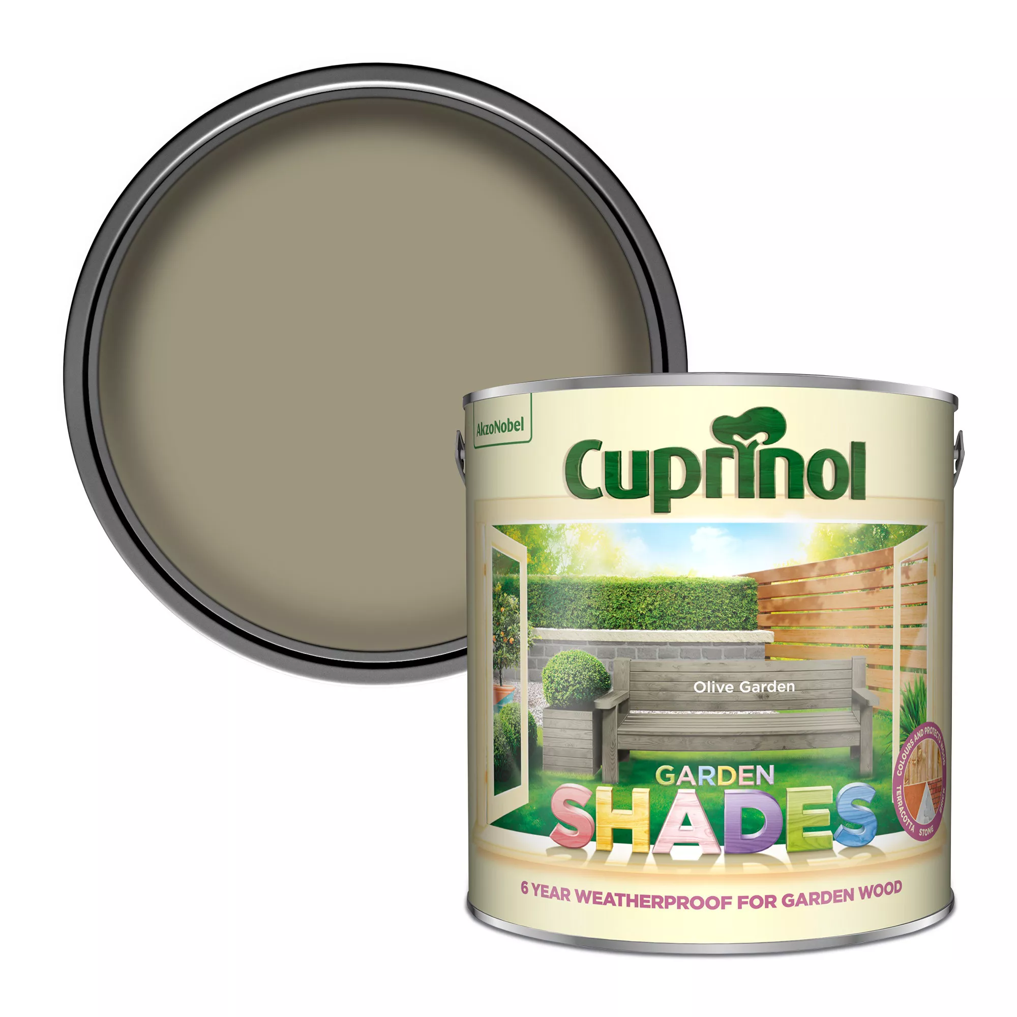 Cuprinol Garden Shades Olive Garden Matt Multi-surface Exterior Wood Paint, 2.5L 3 Cuprinol Garden Shades Olive Garden Matt Multi-surface Exterior Wood Paint, 2.5L