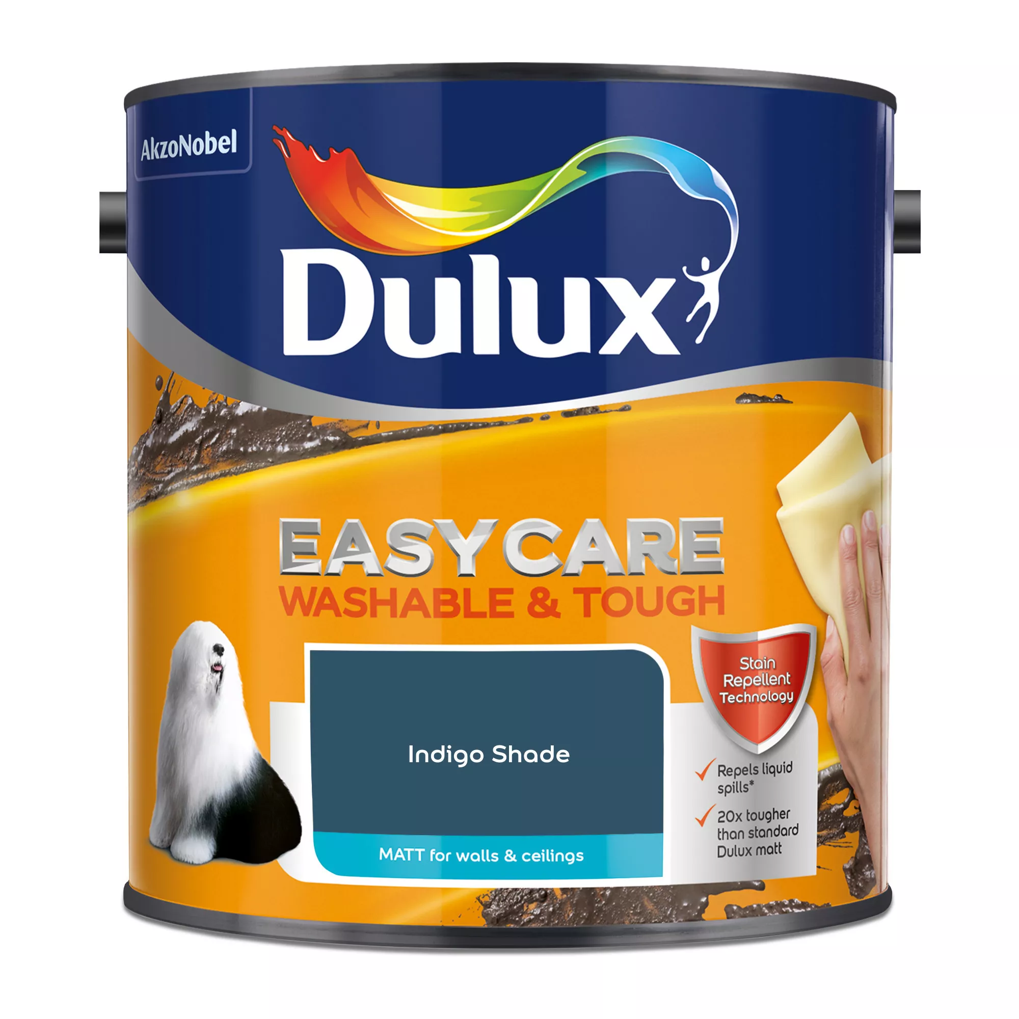 Dulux Easycare Washable & Tough Indigo Shade Matt Wall Paint, 2.5L 4 Dulux Easycare Washable & Tough Indigo Shade Matt Wall Paint, 2.5L - Image 2