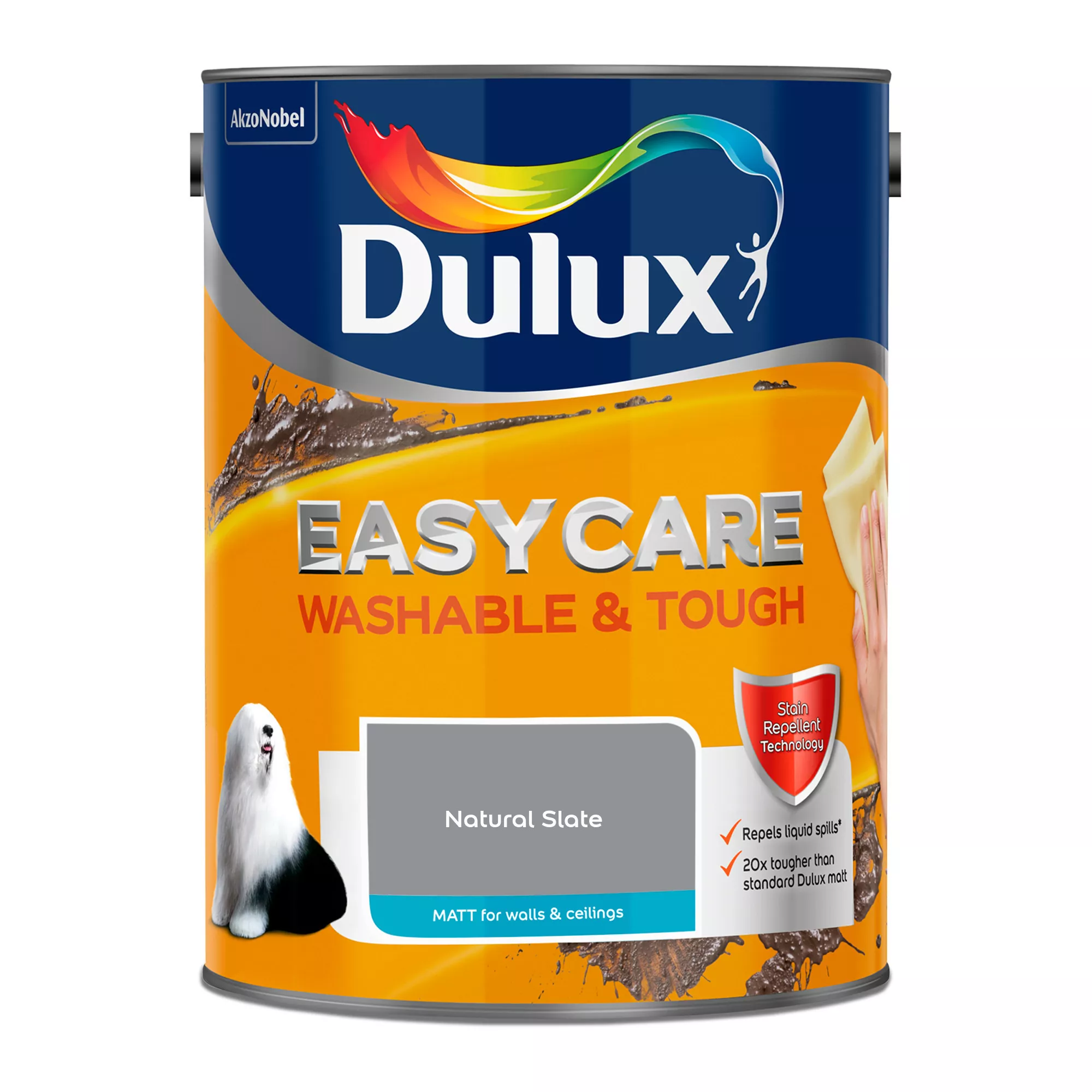 Dulux Easycare Washable & Tough Natural Slate Matt Wall Paint, 5L 4 Dulux Easycare Washable & Tough Natural Slate Matt Wall Paint, 5L - Image 2