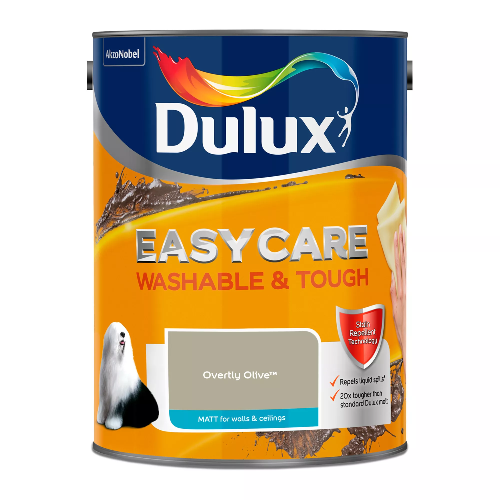 Dulux Easycare Washable & Tough Overtly Olive Matt Wall Paint, 5L 4 Dulux Easycare Washable & Tough Overtly Olive Matt Wall Paint, 5L - Image 2