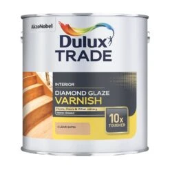 Dulux Trade Diamond Clear Satin Floor Wood Varnish, 1L -Garden - Landscaping Store dulux trade diamond clear satin floor wood varnish 1l5010212475775 08c bq
