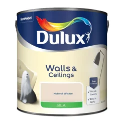 Dulux Walls & Ceilings Natural Wicker Silk Emulsion Paint, 2.5L -Garden - Landscaping Store dulux walls ceilings natural wicker silk emulsion paint 2 5l5010212446720 08c bq