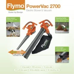 Flymo PowerVac 2700 Corded 2700W 100-230V Blower & Vacuum -Garden - Landscaping Store flymo powervac 2700 corded 2700w 100 230v blower vacuum7392930664807 01t bq