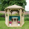 Forest Garden Furnished Hexagonal Gazebo, (W)3.3m (D)2.84m -Garden - Landscaping Store forest garden furnished hexagonal gazebo w 3 3m d 2 84m5013053172377 01i