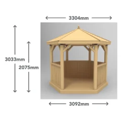 Forest Garden Furnished Hexagonal Gazebo, (W)3.3m (D)2.84m -Garden - Landscaping Store forest garden furnished hexagonal gazebo w 3 3m d 2 84m5013053172377 01t