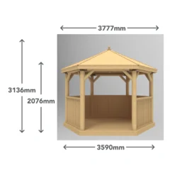 Forest Garden Hexagonal Gazebo, (W)3.78m (D)3.27m -Garden - Landscaping Store forest garden hexagonal gazebo w 3 78m d 3 27m5013053163382 01t