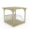 Forest Garden Natural Pergola & Decking Kit, X4 Post X1 Balustrade (H) 2.5m X (W) 5.2m -Garden - Landscaping Store forest garden natural pergola decking kit x4 post x1 balustrade h 2 5m x w 5 2m5013053192566 01c
