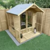 Forest Garden Oakley 6x6 Apex Overlap Solid Wood Summer House With Double Door (Base Included) -Garden - Landscaping Store forest garden oakley 6x6 apex overlap solid wood summer house with double door base included 5013053188545 03i bq