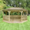 Forest Garden Premium Furnished Octagonal Gazebo, (W)5.27m (D)3.78m -Garden - Landscaping Store forest garden premium furnished octagonal gazebo w 5 27m d 3 78m5013053172681 01i bq