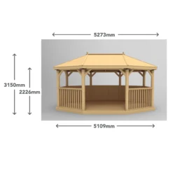 Forest Garden Premium Furnished Octagonal Gazebo, (W)5.27m (D)3.78m -Garden - Landscaping Store forest garden premium furnished octagonal gazebo w 5 27m d 3 78m5013053172681 01t