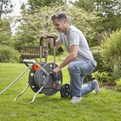 Gardena Aquaroll Freestanding Manual Hose Reel Set (L)50m -Garden - Landscaping Store gardena aquaroll freestanding manual hose reel set l 50m4078500032926 02i bq