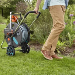 Gardena Aquaroll Freestanding Manual Hose Reel Set (L)50m -Garden - Landscaping Store gardena aquaroll freestanding manual hose reel set l 50m4078500032926 36c bq