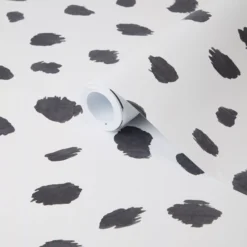 GoodHome Astennu Black & White Spot Monochrome Effect Smooth Wallpaper -Garden - Landscaping Store goodhome astennu black white spot monochrome effect smooth wallpaper5059340213491 01c