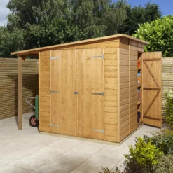GoodHome Clapperton 8x6 Pent Dip Treated Shiplap Shed With Floor -Garden - Landscaping Store goodhome clapperton 8x6 pent dip treated shiplap shed with floor5059340270173 02i