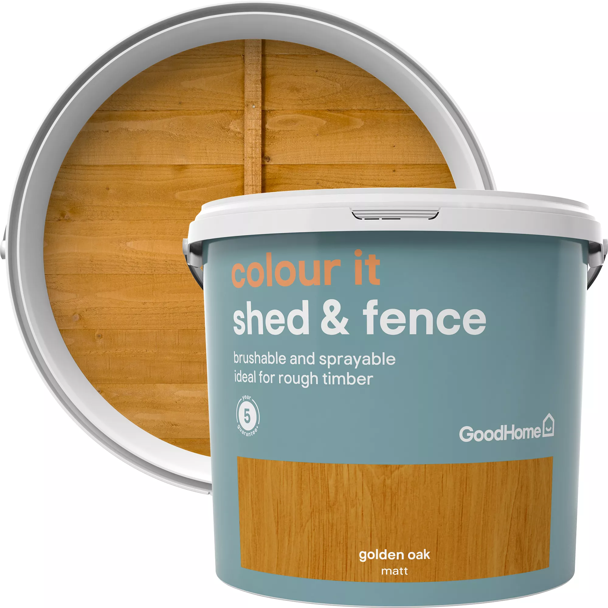 GoodHome Colour It Golden Oak Matt Fence & Shed Stain, 5L 3 GoodHome Colour It Golden Oak Matt Fence & Shed Stain, 5L