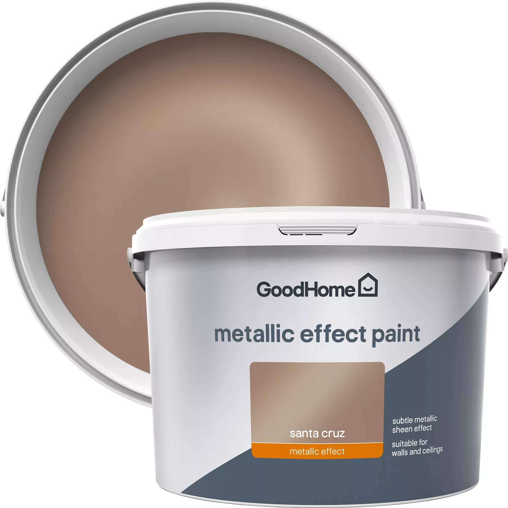 GoodHome Feature Wall Santa Cruz Metallic Effect Emulsion Paint, 2L 3 GoodHome Feature Wall Santa Cruz Metallic Effect Emulsion Paint, 2L