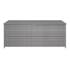 GoodHome Hamilton Steeple Grey Rattan Effect Storage Box (W) 180cm X (D) 65cm 22 GoodHome Hamilton Steeple Grey Rattan Effect Storage Box (W) 180cm X (D) 65cm -Garden - Landscaping Store goodhome hamilton steeple grey rattan effect storage box w 180cm x d 65cm5059340677415 02c