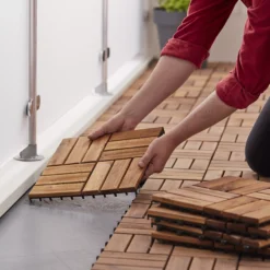 GoodHome Lempa Brown Acacia Clippable Deck Tile (L)0.3m (W)300mm (T)24mm, Pack Of 4 -Garden - Landscaping Store goodhome lempa brown acacia clippable deck tile l 0 3m w 300mm t 24mm pack of 45059340066035 02i