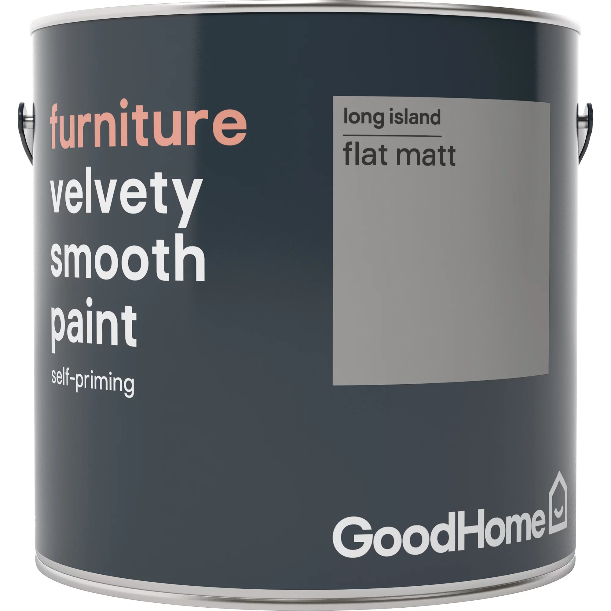 GoodHome Long Island Flat Matt Furniture Paint, 2L 4 GoodHome Long Island Flat Matt Furniture Paint, 2L - Image 2