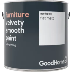 GoodHome North Pole (Brilliant White) Flat Matt Furniture Paint, 2L -Garden - Landscaping Store goodhome north pole brilliant white flat matt furniture paint 2l3663602578529 08c bq