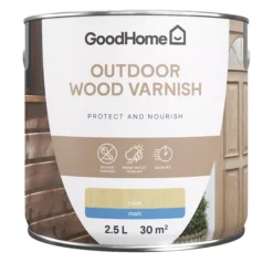 GoodHome Outdoor Clear Matt Varnish, 2.5L 7 GoodHome Outdoor Clear Matt Varnish, 2.5L -Garden - Landscaping Store goodhome outdoor clear matt varnish 2 5l5059340297644 02c