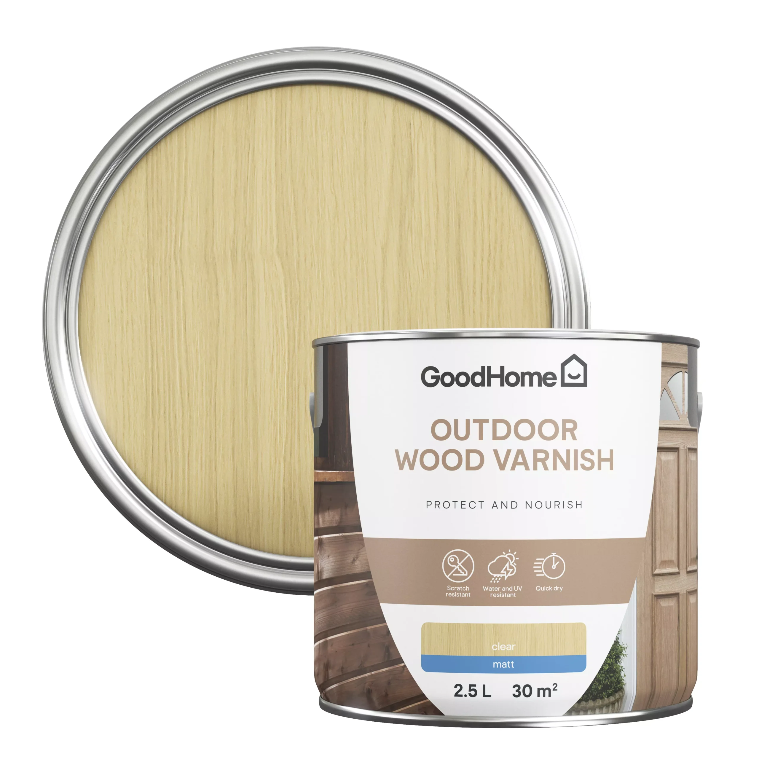 GoodHome Outdoor Clear Matt Varnish, 2.5L 3 GoodHome Outdoor Clear Matt Varnish, 2.5L