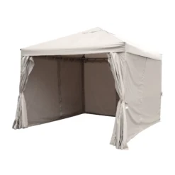 GoodHome Preston Taupe Square Gazebo, (W)3m (D)3m - Assembly Required -Garden - Landscaping Store goodhome preston taupe square gazebo w 3m d 3m assembly required5059340125497 21c