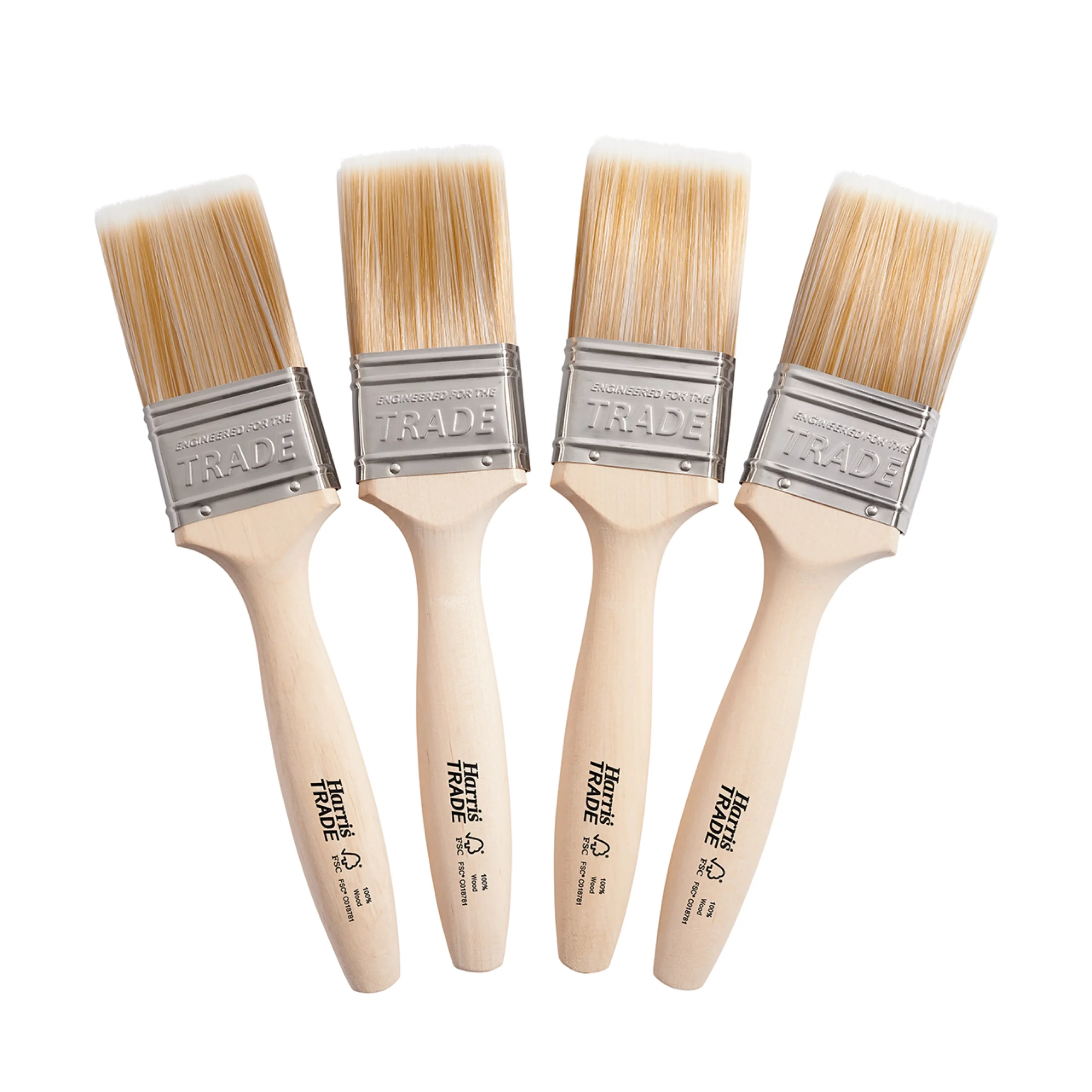 Harris Trade Emulsion & Gloss Fine Tip Paint Brush, Pack Of 4 3 Harris Trade Emulsion & Gloss Fine Tip Paint Brush, Pack Of 4
