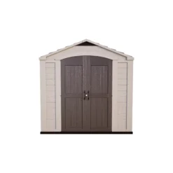 Keter Factor 8x8 Apex Beige Plastic Shed With Floor -Garden - Landscaping Store keter factor 8x8 apex beige plastic shed with floor7290103664954 02c