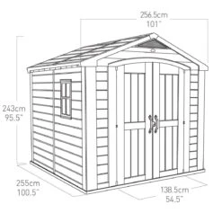 Keter Factor 8x8 Apex Beige Plastic Shed With Floor -Garden - Landscaping Store keter factor 8x8 apex beige plastic shed with floor7290103664954 18bq