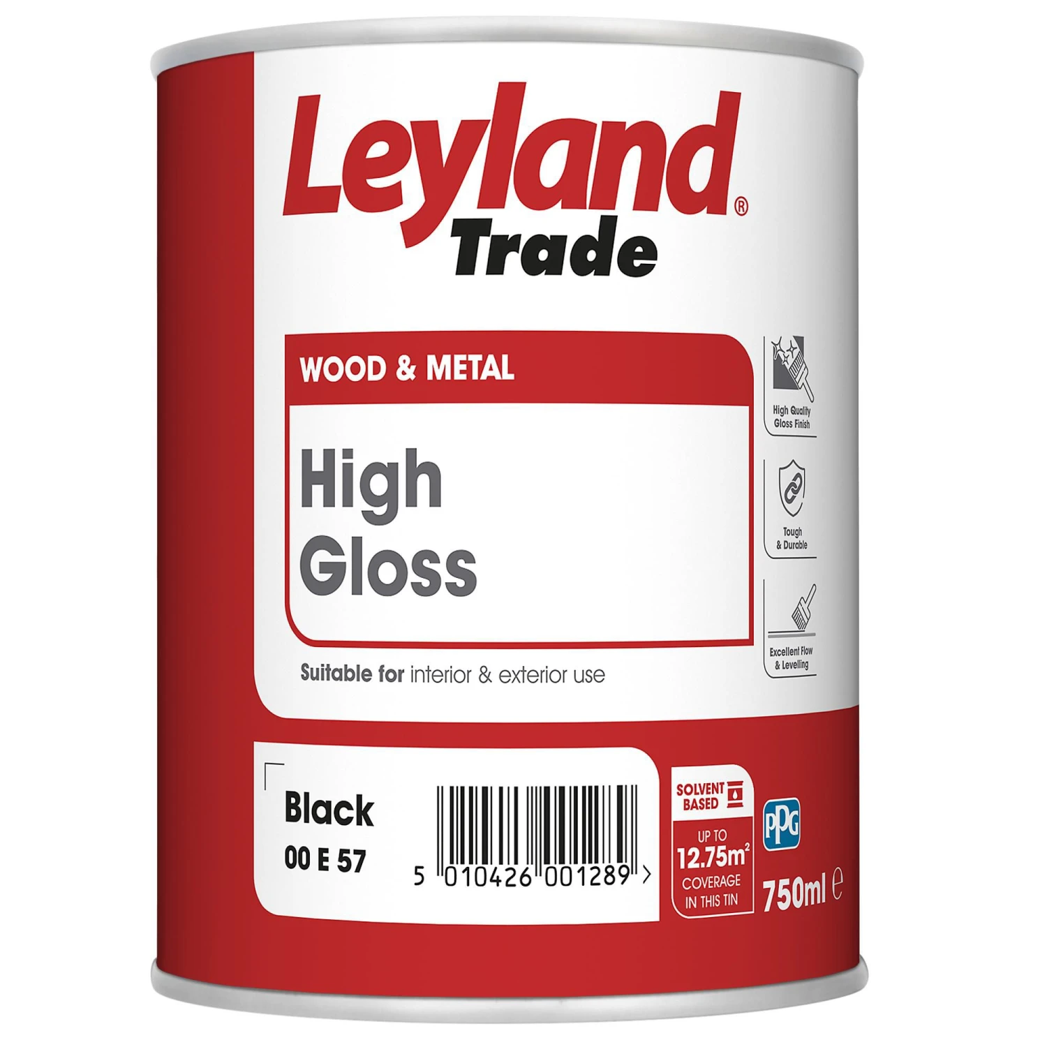 Leyland Trade Black Gloss Metal & Wood Paint, 750ml 3 Leyland Trade Black Gloss Metal & Wood Paint, 750ml