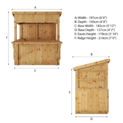 Mercia 6x4 Ft Pent Tongue & Groove Wooden Garden Bar With Single Door -Garden - Landscaping Store mercia 6x4 ft pent tongue groove wooden garden bar with single door5029442007250 01t