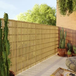 Natural Bamboo Garden Screen (H)1m (W)3m -Garden - Landscaping Store natural bamboo garden screen h 1m w 3m5059340674575 01i