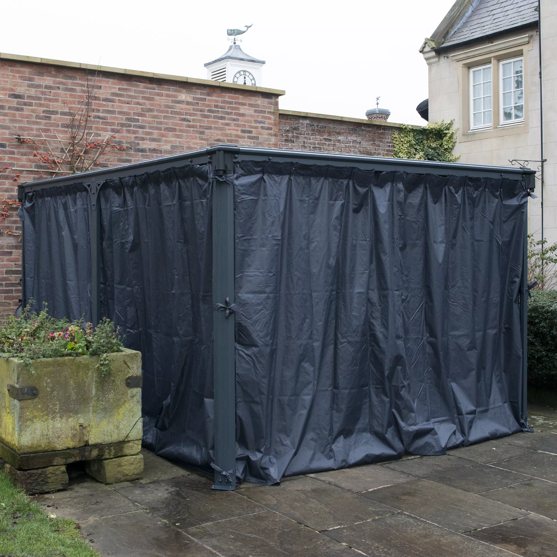 Palram 4/5K Grey Polyester (PES) Gazebo Curtain, Pack Of 4 (L)2170mm (W)4650mm 3 Palram 4/5K Grey Polyester (PES) Gazebo Curtain, Pack Of 4 (L)2170mm (W)4650mm