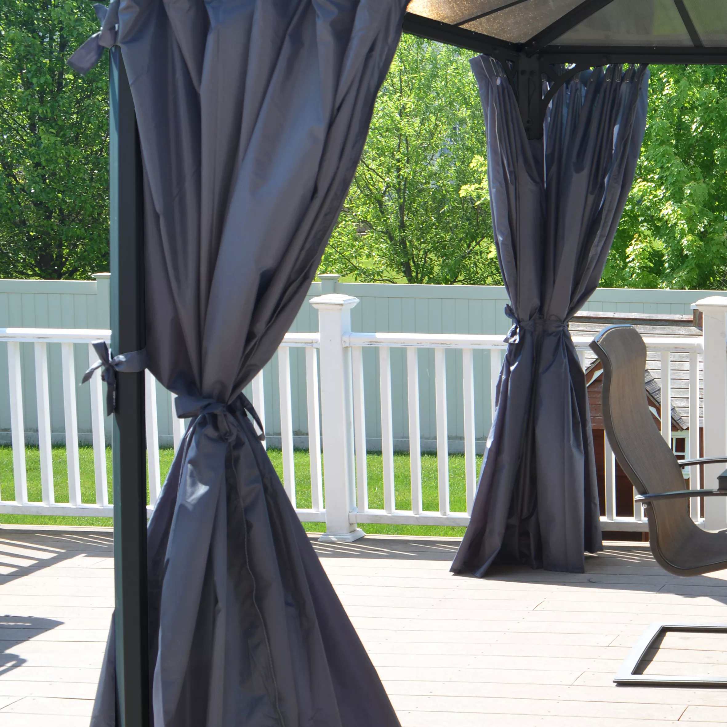 Palram 4/5K Grey Polyester (PES) Gazebo Curtain, Pack Of 4 (L)2170mm (W)4650mm 6 Palram 4/5K Grey Polyester (PES) Gazebo Curtain, Pack Of 4 (L)2170mm (W)4650mm - Image 4