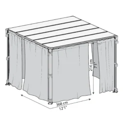 Palram - Canopia 3K Series Grey Polyester (PES) Gazebo Curtain, Pack Of 4 (L)2170mm (W)3660mm 16 Palram - Canopia 3K Series Grey Polyester (PES) Gazebo Curtain, Pack Of 4 (L)2170mm (W)3660mm -Garden - Landscaping Store palram canopia 3k series grey polyester pes gazebo curtain pack of 4 l 2170mm w 3660mm7290108130744 01t