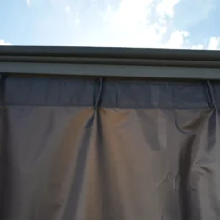 Palram - Canopia 4K Series Grey Polyester (PES) Gazebo Curtain, Pack Of 4 (L)2170mm (W)4360mm -Garden - Landscaping Store palram canopia 4k series grey polyester pes gazebo curtain pack of 4 l 2170mm w 4360mm7290108133936 02i