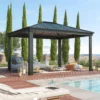 Palram - Canopia Dallas Grey Rectangular Gazebo, (W)4.26m (D)3.64m - Assembly Required -Garden - Landscaping Store palram canopia dallas grey rectangular gazebo w 4 26m d 3 64m assembly required7290108601459 01i bq