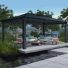 Palram - Canopia Dallas Grey Rectangular Gazebo, (W)6.12m (D)3.64m - Assembly Required -Garden - Landscaping Store palram canopia dallas grey rectangular gazebo w 6 12m d 3 64m assembly required7290108601954 01i bq