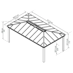 Palram - Canopia Dallas Grey Rectangular Gazebo, (W)6.12m (D)3.64m - Assembly Required -Garden - Landscaping Store palram canopia dallas grey rectangular gazebo w 6 12m d 3 64m assembly required7290108601954 01t bq