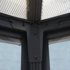 Palram - Canopia Garda Grey Hexagonal Gazebo, (W)5.17m (D)5.95m - Assembly Required -Garden - Landscaping Store palram canopia garda grey hexagonal gazebo w 5 17m d 5 95m assembly required7290108137040 05i bq