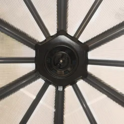 Palram - Canopia Garda Grey Hexagonal Gazebo, (W)5.17m (D)5.95m - Assembly Required -Garden - Landscaping Store palram canopia garda grey hexagonal gazebo w 5 17m d 5 95m assembly required7290108137040 08i bq