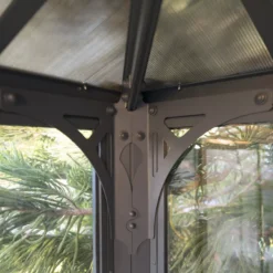 Palram - Canopia Ledro Grey Rectangular Gazebo, (W)4.3m (D)2.96m - Assembly Required -Garden - Landscaping Store palram canopia ledro grey rectangular gazebo w 4 3m d 2 96m assembly required7290108139648 08i bq