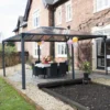 Palram - Canopia Martinique Grey Rectangular Gazebo, (W)3.6m (D)2.96m - Assembly Required -Garden - Landscaping Store palram canopia martinique grey rectangular gazebo w 3 6m d 2 96m assembly required7290108137910 01i bq