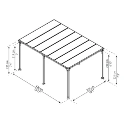 Palram - Canopia Milano Grey Rectangular Gazebo, (W)4.26m (D)3.09m - Assembly Required 14 Palram - Canopia Milano Grey Rectangular Gazebo, (W)4.26m (D)3.09m - Assembly Required -Garden - Landscaping Store palram canopia milano grey rectangular gazebo w 4 26m d 3 09m assembly required7290108136241 01t bq