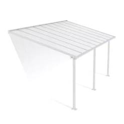 Palram - Canopia Olympia White Non-retractable Awning, (L)5.46m (H)3.05m (W)2.95m -Garden - Landscaping Store palram canopia olympia white non retractable awning l 5 46m h 3 05m w 2 95m7290108134018 01c bq