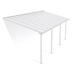 Palram - Canopia Olympia White Non-retractable Awning, (L)7.39m (H)3.05m (W)2.95m -Garden - Landscaping Store palram canopia olympia white non retractable awning l 7 39m h 3 05m w 2 95m7290108134322 01c bq